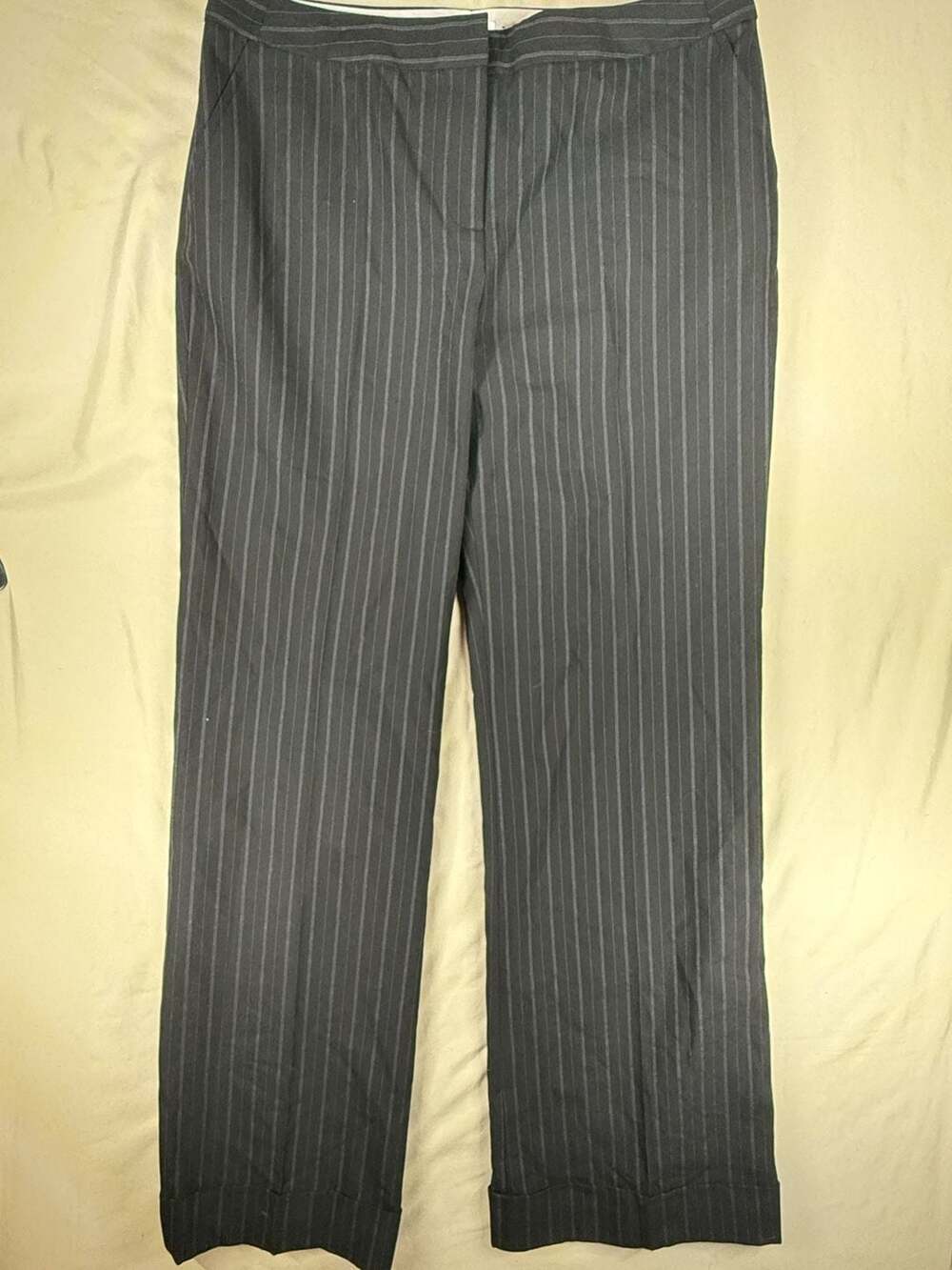 Semantiks Pinstripe Dress Pants Size 10 Black Gray Career Trousers